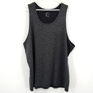 Nike XXL heathered gray black sports tank top basketball gym running lightweight